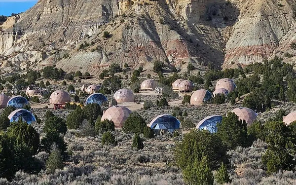8m wooden glass dome resort setting