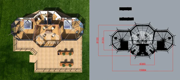 RAX 100 sqm peak tent house catalogue image