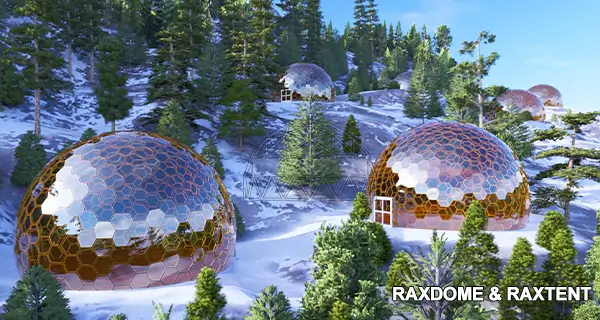 RAX large dome cluster example for Isla Domes Resort Cluster